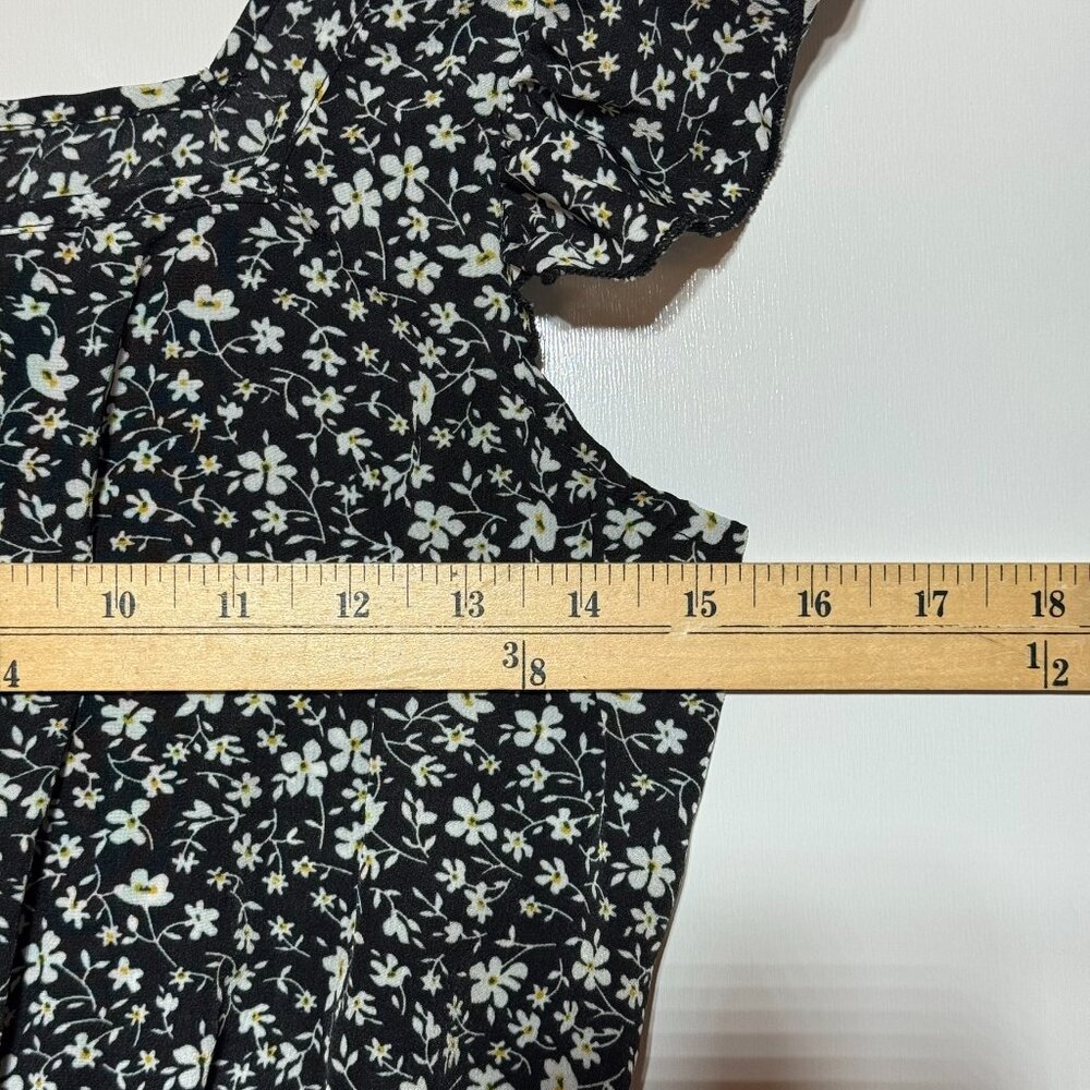 Shein Black & White Floral Mini Dress Size Medium - Picture 3 of 5